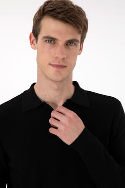 Erkek Regular Fit Yar_m Fermuarl_ Siyah Basic Kazak - U.s. polo assn фото 2