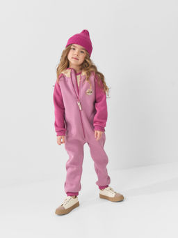 Комбинезон с карманами Колор блок "Орхидея" утепленный