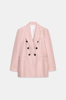 BLAZER CRUZADA 100% LINO SET / rosa claro - Zara фото 6