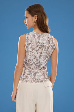 Tas Y?lan Desenli Ince Bluz TWOSS25BZ00335 - Trendyolmilla фото 5