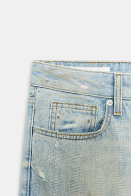 TRF MID-WAIST CROPPED STRAIGHT-LEG JEANS - Zara фото 9