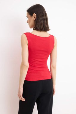 Siyah Fitted/Vucuda Oturan Degaje Yaka Kolsuz Yumusak Orme Bluz TWOSS26BZ00464 - Trendyolmilla фото 8