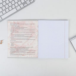 Тетрадь в клетку, предметная, 48 л., на скрепке, А5 «МРАМОР. Биология»