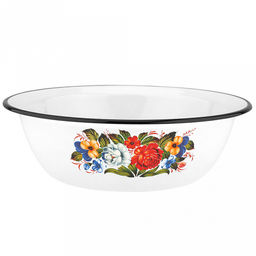 "Татьяна" Миска эмалированная 3,5л, s0,8мм, двойной слой эмалевого покрытия (Россия)