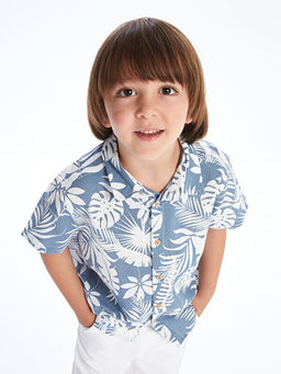 Bask?l? Viskon Erkek ?ocuk G?mlek ve ?ort 2li