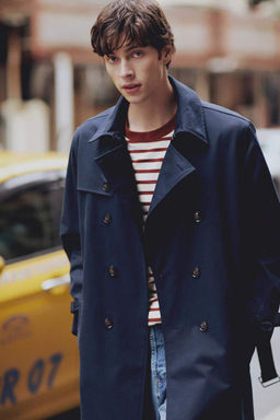 Водонепроницаемый тренч стандартного кроя на подкладке - Defacto фото 2