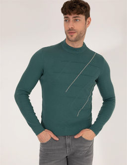 Ye_il Slim Fit Bisiklet Yaka Triko Kazak - Pierre cardin фото 3
