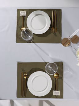 Набор салфеток «Этель» Kitchen, 30×40 см - 2 шт., 100% хлопок, саржа 220 г/м², зелёный