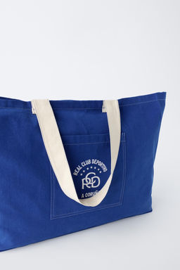 BOLSA TOTE BORDADO RC DEPORTIVO DE A CORU?A / Azul / Blanco - Zara фото 3