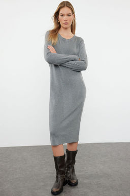 Antrasit Maxi Triko Premium Iplik/Ozel Iplik Elbise TWOAW24EL00100