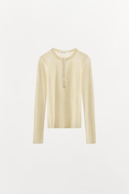 BUTTON-UP COTTON T-SHIRT - Zara фото 5