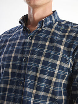 Regular Fit Uzun Kollu Ekose Poplin Erkek G?mlek