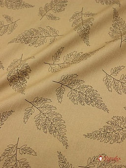 Плательный хлопок Папоротник цв.темный бежево-песочный, СОРТ2, ш.1.45м, хлопок-100%, 115гр/м.кв