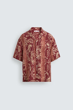 CAMISA JACQUARD RAYAS ESTAMPADO / Rojos - Zara фото 6