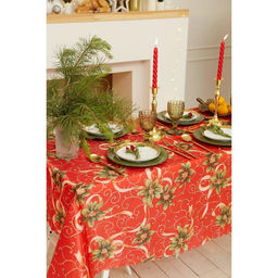 Скатерть новогодняя Доляна Новогодние подарки 145*220 +/- 2 см, 100% п/э  фото 4