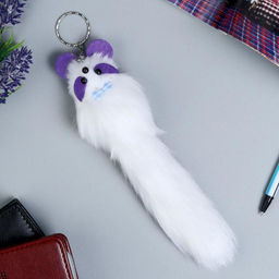 Цена за 12 шт. Брелок для ключей на кольце Пушистик. Цветные глазки, на сумку, рюкзак, МИКС - Simaland фото 2