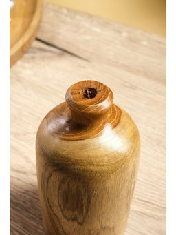 Ваза для сухоцветов «Элегия», 8×8×13 см, дерево джати, коричневая
