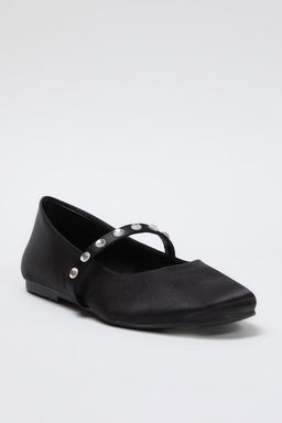 Trendyol Shoes Siyah Mary Jane Saten Efekt Tasl? Kad?n Balerin Babet TAKSS25BE00013 - Trendyolmilla фото 6