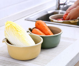 Дуршлаг с миской цвет микс