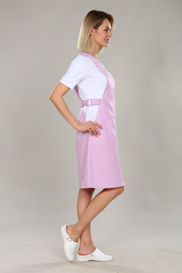 Халат женский 127 CVC/трикотаж. Цвет: белый и пепельная роза - Стильб фото 2