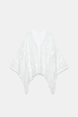 BLUSA CAPA BORDADA ZW COLLECTION / Blanco - Zara фото 7
