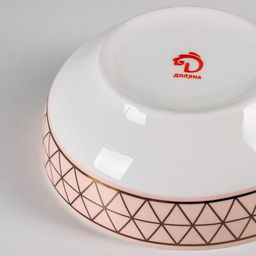 Салатник фарфоровый Доляна Золотая нить, 600 мл, d=15,2 см  фото 3