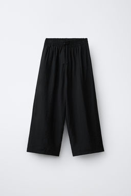PANTAL?N WIDE LEG EFECTO ARRUGADO / Negro