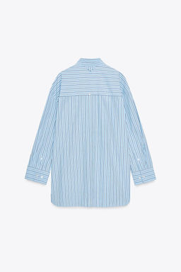OVERSIZE STRIPED POPLIN SHIRT - Zara фото 10