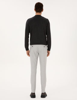 Gri Slim Fit Beli Lastikli Kanvas Pantolon - Pierre cardin фото 4