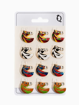 Цена за 12 шт. Брошь "Лошадь" голова, МИКС в золоте (неделимая фасовка 12 шт. цена за шт.)