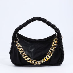 Сумка женская багет на молнии, 24×6×15.5 см, чёрная