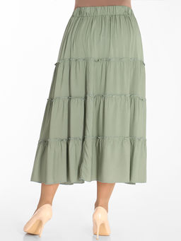 Юбка в стиле бохо из штапеля ярусная - Almond фото 18