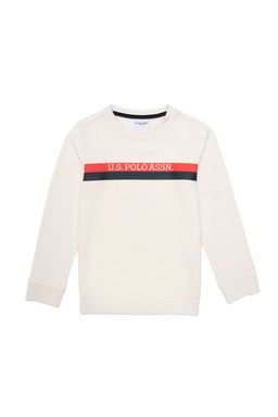Свитшот для мальчика U.S. Polo Assn кремовый хлопок  фото 6
