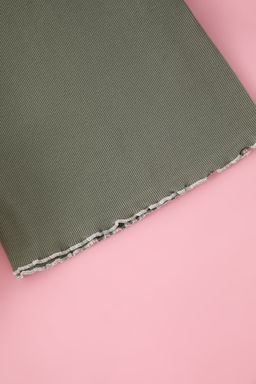 Ac?k Pembe K?z Cocuk Pamuklu Basic Regular Kal?p Kontrast Biye K?sa Kol Orme T-Shirt TKDSS25TS00024 - Trendyolmilla фото 2