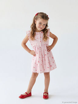 ?i?ekli K?z ?ocuk Elbise