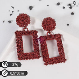 Серьги металл Карибы крупные, цвет красный