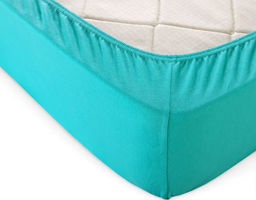 Простыня трикотажная на резинке 140*200*20 цв. ментол