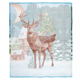 Салфетка хозяйственная 50х60см "Праздник к нам приходит" 1, рогожка 171г/м2, хлопок 100%, без упаковки, "Домашняя мода" (Россия)