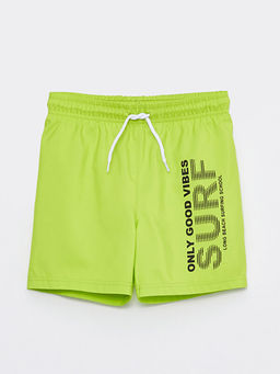 Beli Lastikli Bask?l? Erkek ?ocuk Deniz ?ortu