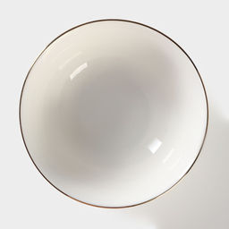 Соусник «Золотая линия», 240 мл, d=10.5 см, фарфор, белый