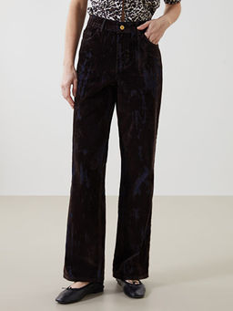 Straight Fit Batik Desenli Kad?n Jean Pantolon