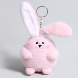 Мягкая игрушка Зайка на брелоке, 8 см, цвет розовый