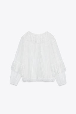 SEMI-SHEER ROMANTIC BLOUSE - Zara фото 15
