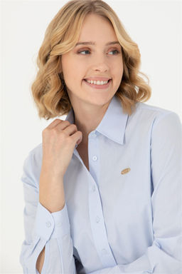 U. S. Polo Assn Женская голубая рубашка с длинным рукавом - U.s. polo assn фото 2