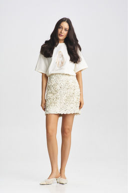 Юбка с объемными цветами Milk