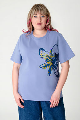 Арт. 3-1151 Футболка женская 50-58 (5 шт) Цвет:сиреневый - Калинка фото 7