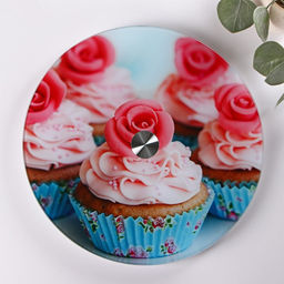 Подставка для торта Доляна Маффин, d=32 см, вращающаяся, стекло, разноцветная фото 2