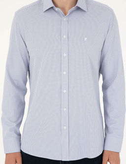 A__k Mavi Slim Fit Uzun Kollu G_mlek