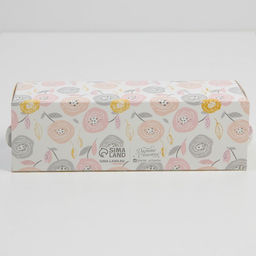 Цена за 5 шт. Коробка для макарун, кондитерская упаковка «Цветочки», 5.5 х 18 х 5.5 см