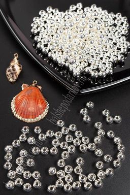 Бусинки 6 мм*500 гр (SF-2512) серебро